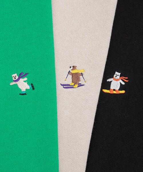 coen(コーエン)の「ワンポイント刺繍ウィンターベア裏起毛クルーネックスウェット(WEB限定カラー)(スウェット・メンズ・ケリー/ブラック/ホワイト/モカ/ライトグレー/ネイビー・M/L/XL/S)」の4枚目の写真