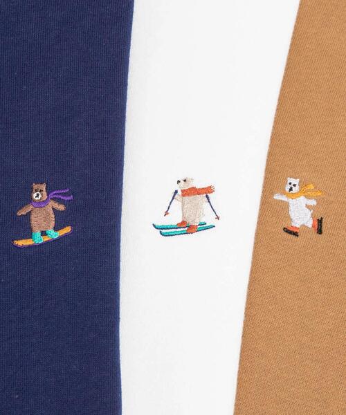 coen(コーエン)の「ワンポイント刺繍ウィンターベア裏起毛クルーネックスウェット(WEB限定カラー)(スウェット・メンズ・ケリー/ブラック/ホワイト/モカ/ライトグレー/ネイビー・M/L/XL/S)」の7枚目の写真