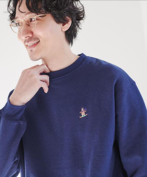 coen(コーエン)の「ワンポイント刺繍ウィンターベア裏起毛クルーネックスウェット(WEB限定カラー)(スウェット・メンズ・ケリー/ブラック/ホワイト/モカ/ライトグレー/ネイビー・M/L/XL/S)」の8枚目の写真
