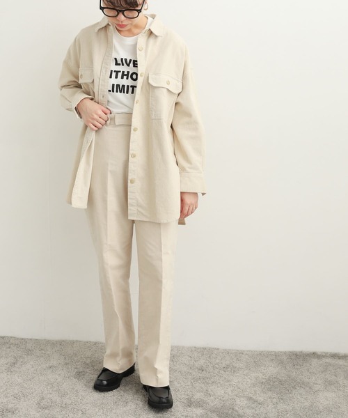 URBAN RESEARCH DOORS（アーバンリサーチドアーズ）の「コーデュロイストレートトラウザー（その他パンツ・レディース・ブラウン/アイボリー/ベージュ・MEDIUM/SMALL）」の17枚目の写真