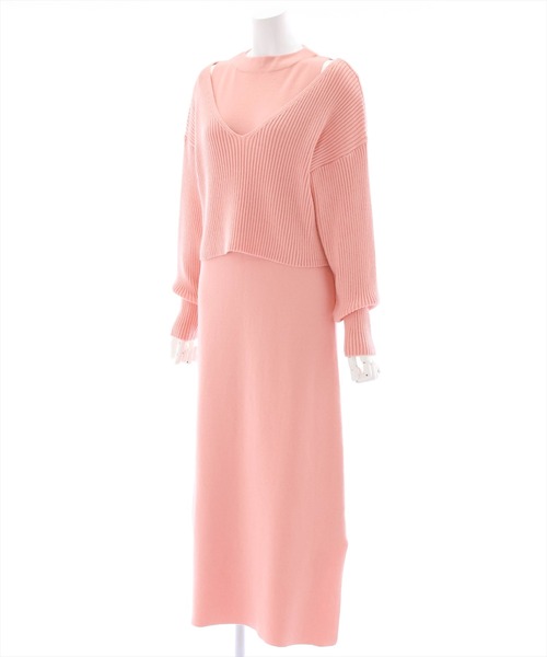 clear(クリア)の「レイヤードニットワンピース(ワンピース・レディース・ピンク/アイボリー/ラベンダー・F)」の17枚目の写真