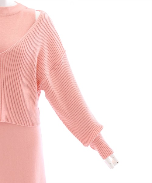 clear(クリア)の「レイヤードニットワンピース(ワンピース・レディース・ピンク/アイボリー/ラベンダー・F)」の22枚目の写真