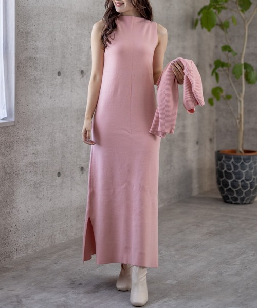 ReAmour 配色レイヤードワンピ　ピンク ReAmour配色レイヤードワンピースピンク