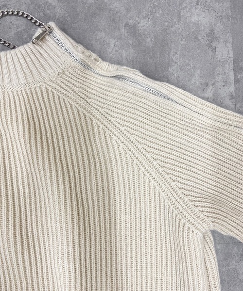 R/X（ロックス）の「チェーンバッチ付きダメージルーズニット（ニット/セーター・レディース・アイボリー/ブラック・FREE）」の9枚目の写真