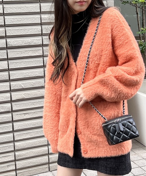 one way（ワンウェイ）の「ポケット付きショートシャギーカーディガン（カーディガン/ボレロ・レディース・ライトブルー/オレンジ/ホワイト/ライトグリーン・FREE）」の12枚目の写真