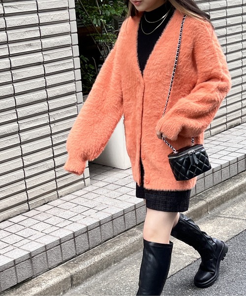 one way（ワンウェイ）の「ポケット付きショートシャギーカーディガン（カーディガン/ボレロ・レディース・ライトブルー/オレンジ/ホワイト/ライトグリーン・FREE）」の14枚目の写真