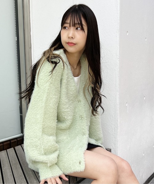 one way（ワンウェイ）の「ポケット付きショートシャギーカーディガン（カーディガン/ボレロ・レディース・ライトブルー/オレンジ/ホワイト/ライトグリーン・FREE）」の21枚目の写真