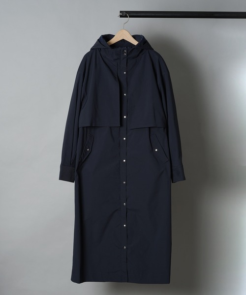 ottilie（オティーリエ）の「【 ottilie / オティーリエ 】 トレンチ風マウンテンロングフーディーコート（トレンチコート・レディース・ネイビー/ブラック/グレイッシュベージュ/カーキ・FREE）」の4枚目の写真