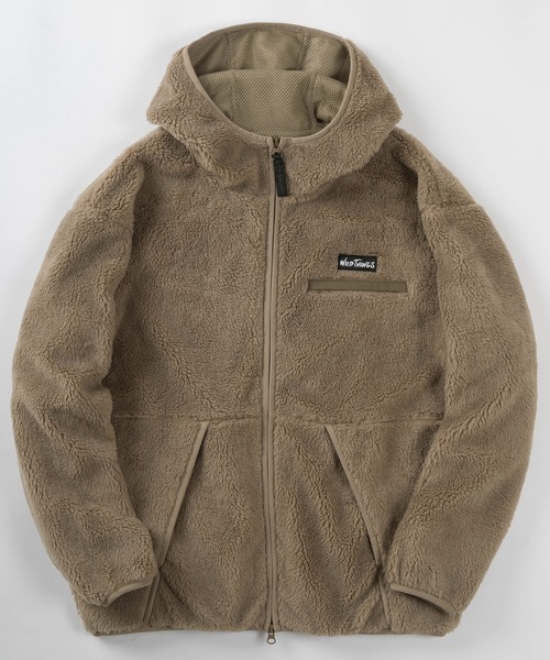 WILD THINGS(ワイルドシングス)の「【WILD THINGS/ワイルドシングス】 FLUFFY BOA HOODY/ フラッフィー ボアフーディー/ボアジップパーカー/ビッグシルエット(ブルゾン・メンズ・ブラック/オリーブ/ベージュ・M/L/XL)」の2枚目の写真