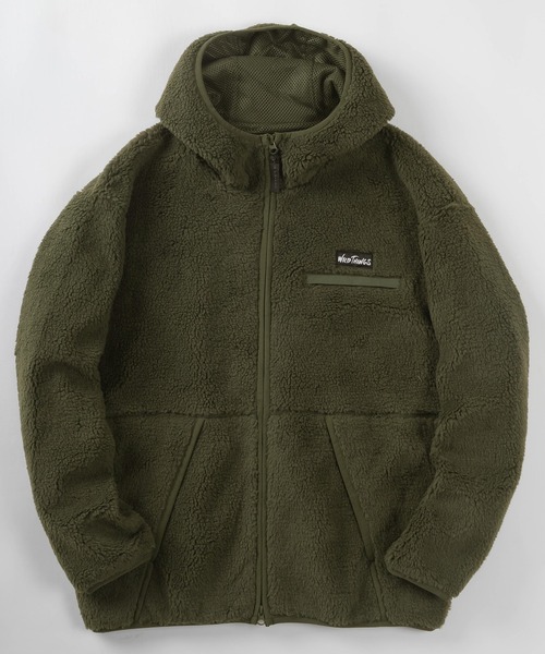 WILD THINGS(ワイルドシングス)の「【WILD THINGS/ワイルドシングス】 FLUFFY BOA HOODY/ フラッフィー ボアフーディー/ボアジップパーカー/ビッグシルエット(ブルゾン・メンズ・ブラック/オリーブ/ベージュ・M/L/XL)」の3枚目の写真
