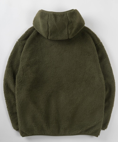 WILD THINGS(ワイルドシングス)の「【WILD THINGS/ワイルドシングス】 FLUFFY BOA HOODY/ フラッフィー ボアフーディー/ボアジップパーカー/ビッグシルエット(ブルゾン・メンズ・ブラック/オリーブ/ベージュ・M/L/XL)」の7枚目の写真