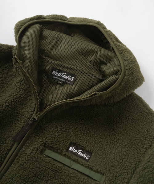 WILD THINGS(ワイルドシングス)の「【WILD THINGS/ワイルドシングス】 FLUFFY BOA HOODY/ フラッフィー ボアフーディー/ボアジップパーカー/ビッグシルエット(ブルゾン・メンズ・ブラック/オリーブ/ベージュ・M/L/XL)」の9枚目の写真