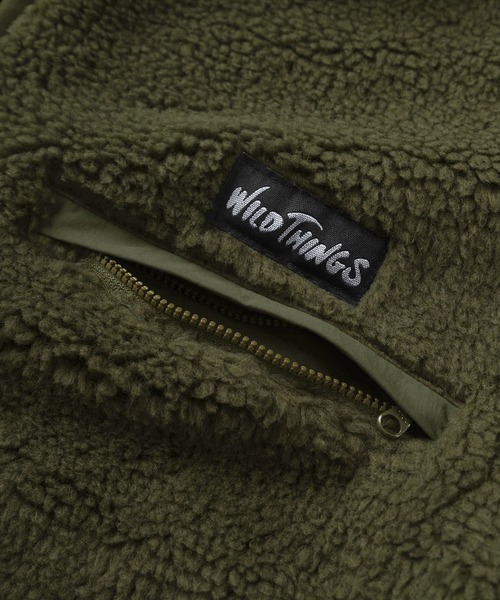 WILD THINGS(ワイルドシングス)の「【WILD THINGS/ワイルドシングス】 FLUFFY BOA HOODY/ フラッフィー ボアフーディー/ボアジップパーカー/ビッグシルエット(ブルゾン・メンズ・ブラック/オリーブ/ベージュ・M/L/XL)」の5枚目の写真