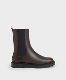 CHARLES & KEITH サイドゴアブーツ ブラック 厚底 サイドジップ アンクルブーツ - ブラック | CHARLES & KEITH