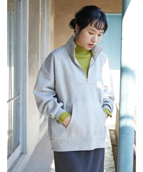 CRAFT STANDARD BOUTIQUE(クラフトスタンダードブティック)の「裏起毛ハーフZIPスウェット(スウェット・レディース・グレー系その他/アイボリー/ブラック/ブルー/ホワイト系その他・L/M/LL)」の7枚目の写真