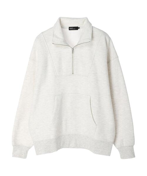 CRAFT STANDARD BOUTIQUE(クラフトスタンダードブティック)の「裏起毛ハーフZIPスウェット(スウェット・レディース・グレー系その他/アイボリー/ブラック/ブルー/ホワイト系その他・L/M/LL)」の2枚目の写真
