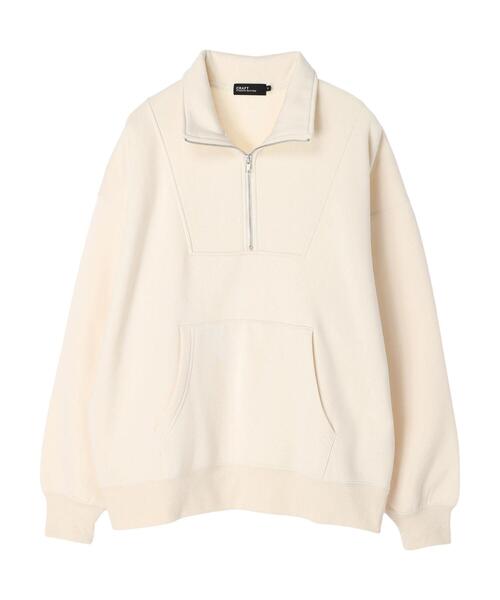 CRAFT STANDARD BOUTIQUE(クラフトスタンダードブティック)の「裏起毛ハーフZIPスウェット(スウェット・レディース・グレー系その他/アイボリー/ブラック/ブルー/ホワイト系その他・L/M/LL)」の1枚目の写真