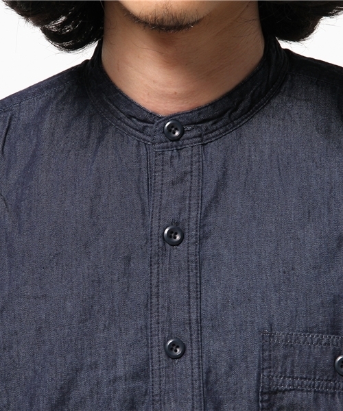 CIAOPANIC（チャオパニック）の「【Ciaopanic】　4.5ozデニムプルオーバーシャツ（シャツ/ブラウス・メンズ・オフホワイト/ブルー/インディゴブルー・MEDIUM/LARGE）」の7枚目の写真