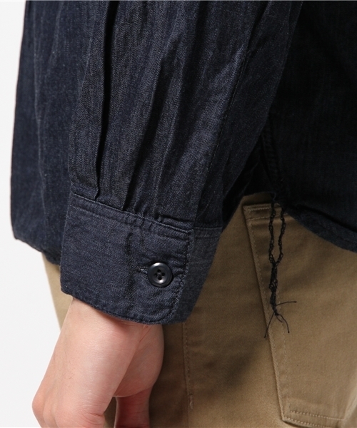 CIAOPANIC（チャオパニック）の「【Ciaopanic】　4.5ozデニムプルオーバーシャツ（シャツ/ブラウス・メンズ・オフホワイト/ブルー/インディゴブルー・MEDIUM/LARGE）」の8枚目の写真