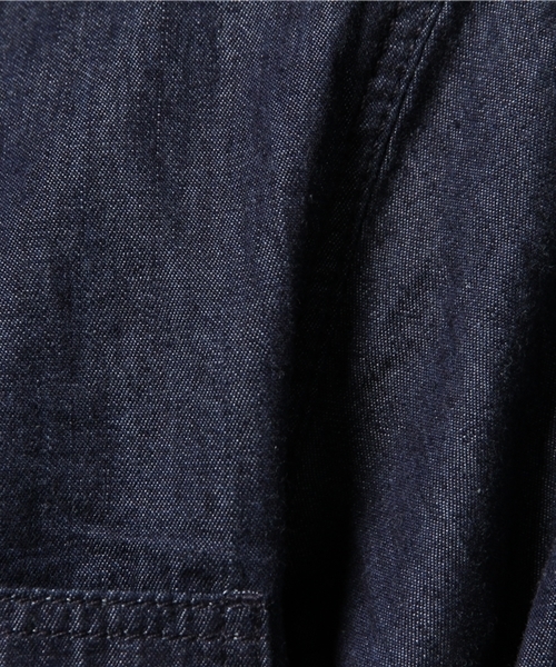 CIAOPANIC（チャオパニック）の「【Ciaopanic】　4.5ozデニムプルオーバーシャツ（シャツ/ブラウス・メンズ・オフホワイト/ブルー/インディゴブルー・MEDIUM/LARGE）」の12枚目の写真