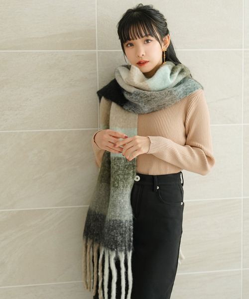 １点限定‼️【新品 希少 完売】大人女子♪チェック柄♡マフラー♡キルト♡ストール Newlyme（ニューリーミー）の「チェック柄大判ストール（マフラー
