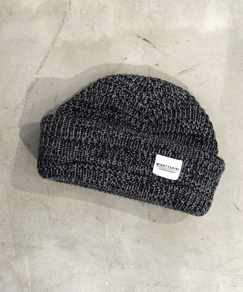 Mighty Shine（マイティシャイン）の「2WAY Mix Low Gauge Watch / Mighty Shine マイティーシャイン /ミックスローゲージニット（ニットキャップ/ビーニー・メンズ・ブラック系/グレー系/ベージュ系・FREE）」の2枚目の写真
