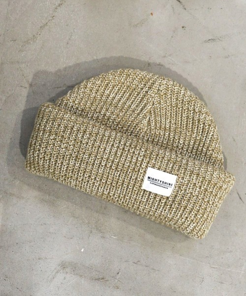 Mighty Shine（マイティシャイン）の「2WAY Mix Low Gauge Watch / Mighty Shine マイティーシャイン /ミックスローゲージニット（ニットキャップ/ビーニー・メンズ・ブラック系/グレー系/ベージュ系・FREE）」の3枚目の写真