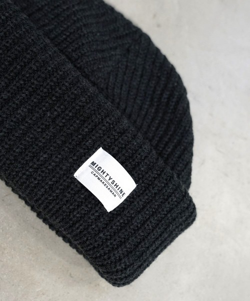 Mighty Shine（マイティシャイン）の「2WAY Mix Low Gauge Watch / Mighty Shine マイティーシャイン /ミックスローゲージニット（ニットキャップ/ビーニー・メンズ・ブラック系/グレー系/ベージュ系・FREE）」の5枚目の写真