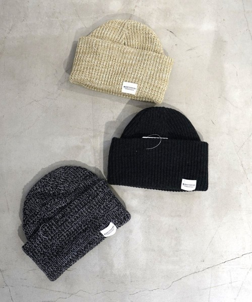 Mighty Shine（マイティシャイン）の「2WAY Mix Low Gauge Watch / Mighty Shine マイティーシャイン /ミックスローゲージニット（ニットキャップ/ビーニー・メンズ・ブラック系/グレー系/ベージュ系・FREE）」の8枚目の写真