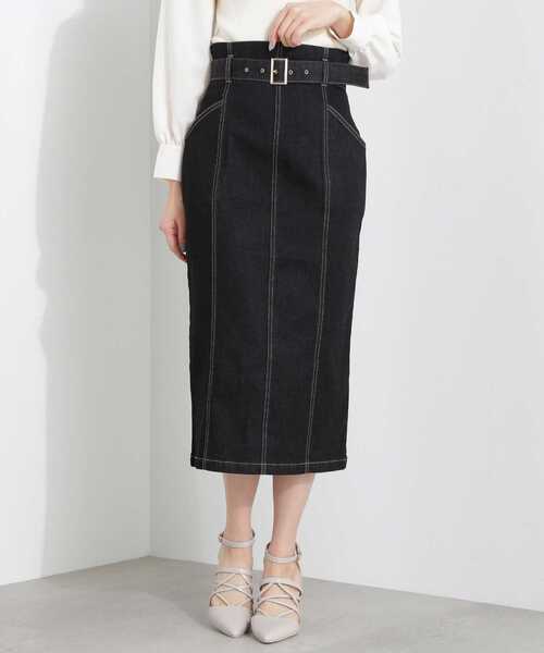 PROPORTION BODY DRESSING（プロポーションボディドレッシング）の「ベルト付きデニムタイトスカート / 1213120113（スカート・レディース・ブラック/ダークネイビー・X-SMALL/SMALL/MEDIUM）」の5枚目の写真