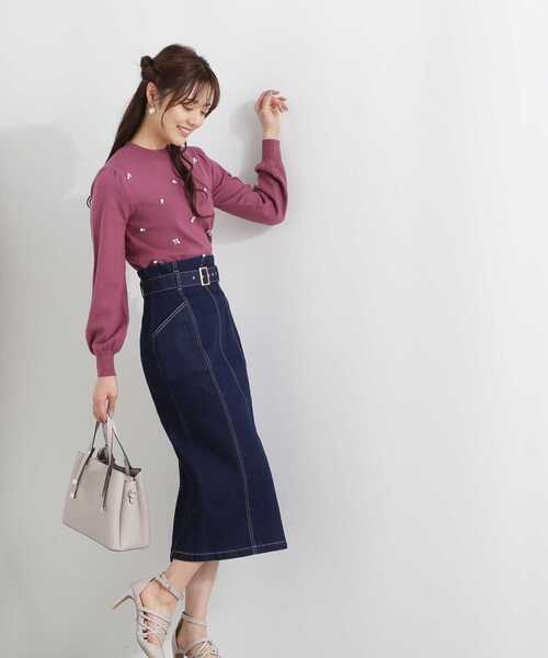 PROPORTION BODY DRESSING（プロポーションボディドレッシング）の「ベルト付きデニムタイトスカート / 1213120113（スカート・レディース・ブラック/ダークネイビー・X-SMALL/SMALL/MEDIUM）」の13枚目の写真