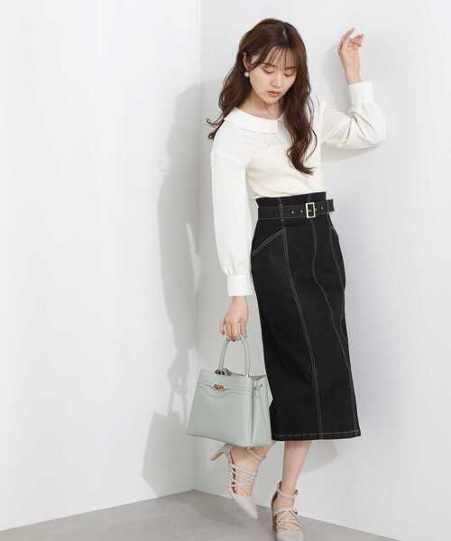 PROPORTION BODY DRESSING（プロポーションボディドレッシング）の「ベルト付きデニムタイトスカート / 1213120113（スカート・レディース・ブラック/ダークネイビー・X-SMALL/SMALL/MEDIUM）」の21枚目の写真