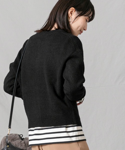 Torrazzo Donna マルチビジュークルーカーディガン レモンイエロー Torrazzo Donna（トラッゾドンナ）の「マルチビジュークルー