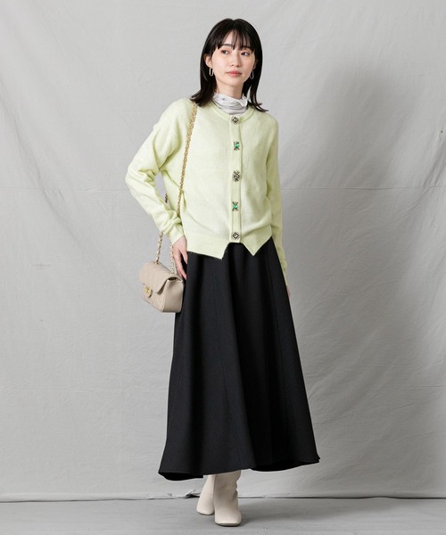 Torrazzo Donna マルチビジュークルーカーディガン レモンイエロー Torrazzo Donna マルチビジュークルーカーディガン レモン