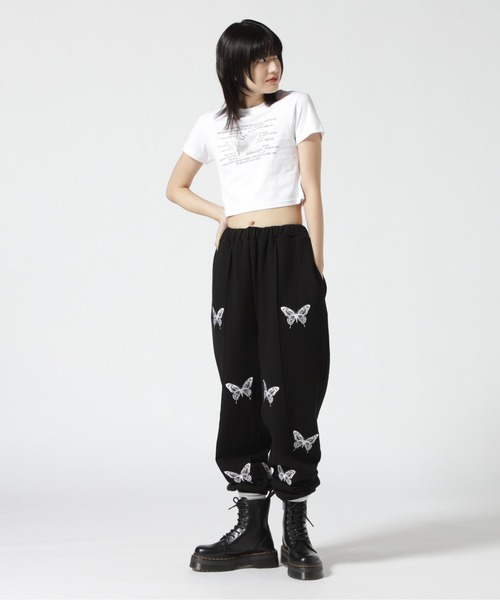 Chica(チカ)の「chica/チカ/パピヨンスウェットパンツ(スウェットパンツ・レディース・グレー/ブラック・F)」の4枚目の写真