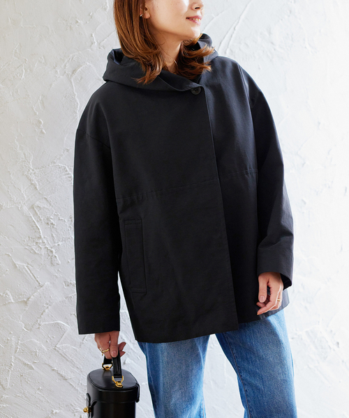 JOURNAL STANDARD（ジャーナルスタンダード）の「《追加》グログランフードコート（その他アウター・レディース・ブラック/ベージュ系その他・38/36）」の9枚目の写真