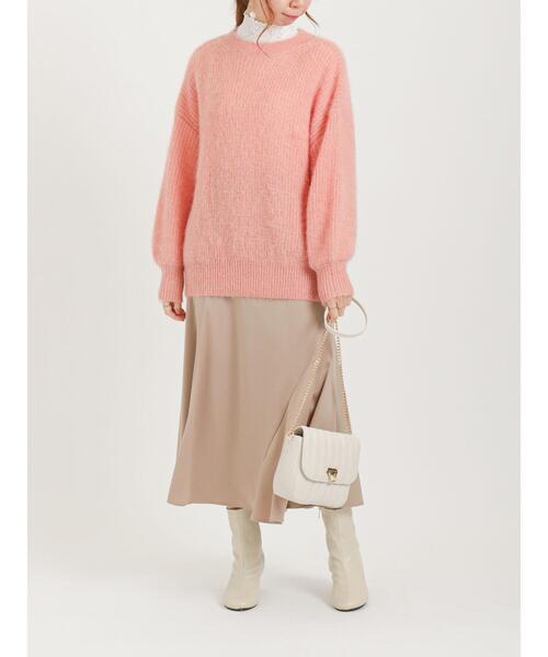 Te chichi（テチチ）の「前後2wayエアリーシャギーニット（ニット/セーター・レディース・オフホワイト/ピンク/グリーン・ﾌﾘ-）」の21枚目の写真