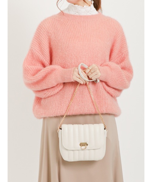 Te chichi（テチチ）の「前後2wayエアリーシャギーニット（ニット/セーター・レディース・オフホワイト/ピンク/グリーン・ﾌﾘ-）」の3枚目の写真