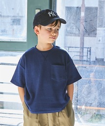 PAIRMANON STREET（ペアマノンストリート）の「【PAIRMANON STREET】【ふんわりワッフル】選べる2デザインポケット付き半袖Tシャツ（Tシャツ/カットソー・キッズ）」