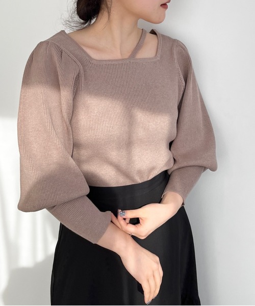 LOWRYS FARM（ローリーズファーム）の「パワショルニットプルオーバーロングスリーブ　188871（ニット/セーター・レディース・ブラック/アイボリー/ピンク/ブラウン・FREE）」の19枚目の写真