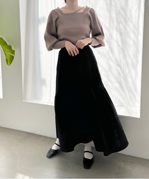 LOWRYS FARM（ローリーズファーム）の「パワショルニットプルオーバーロングスリーブ　188871（ニット/セーター・レディース・ブラック/アイボリー/ピンク/ブラウン・FREE）」の16枚目の写真