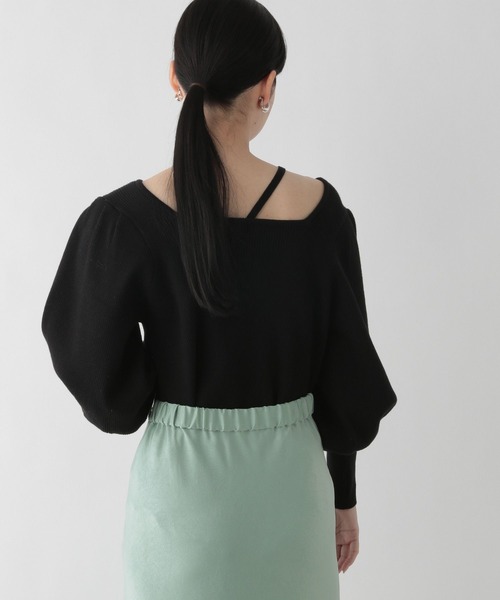 LOWRYS FARM（ローリーズファーム）の「パワショルニットプルオーバーロングスリーブ　188871（ニット/セーター・レディース・ブラック/アイボリー/ピンク/ブラウン・FREE）」の11枚目の写真