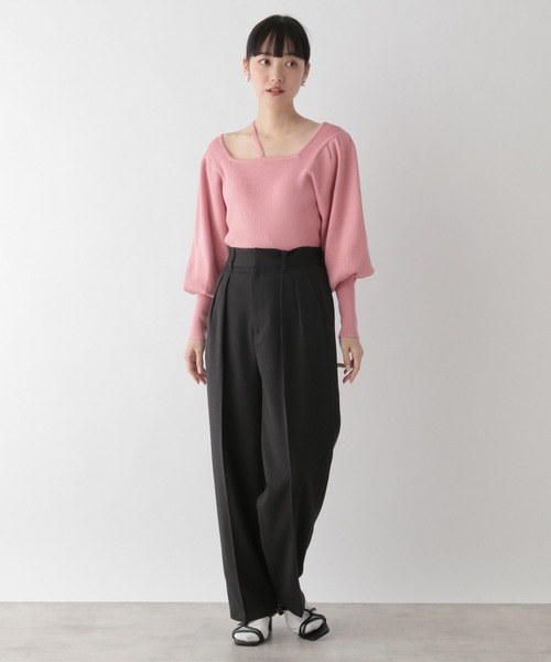 LOWRYS FARM（ローリーズファーム）の「パワショルニットプルオーバーロングスリーブ　188871（ニット/セーター・レディース・ブラック/アイボリー/ピンク/ブラウン・FREE）」の12枚目の写真