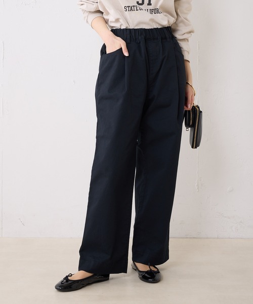 PUAL CE CIN（ピュアルセシン）の「チノストレッチストレートパンツ（チノパンツ・レディース・オフホワイト/ブラック/ベージュ/カーキ・FREE）」の2枚目の写真