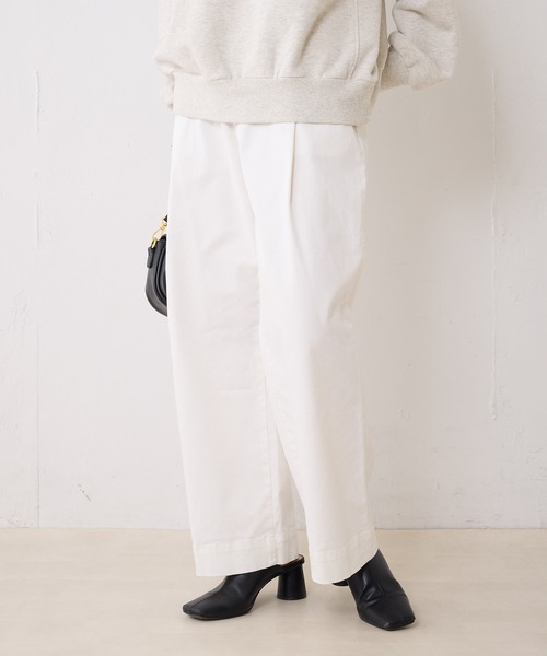 PUAL CE CIN（ピュアルセシン）の「チノストレッチストレートパンツ（チノパンツ・レディース・オフホワイト/ブラック/ベージュ/カーキ・FREE）」の8枚目の写真