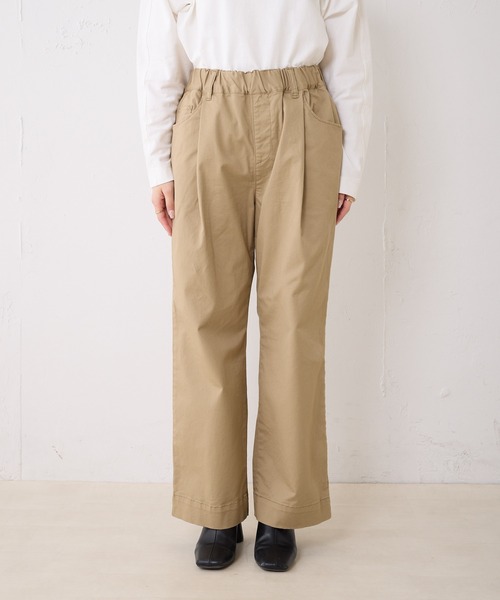 PUAL CE CIN（ピュアルセシン）の「チノストレッチストレートパンツ（チノパンツ・レディース・オフホワイト/ブラック/ベージュ/カーキ・FREE）」の13枚目の写真