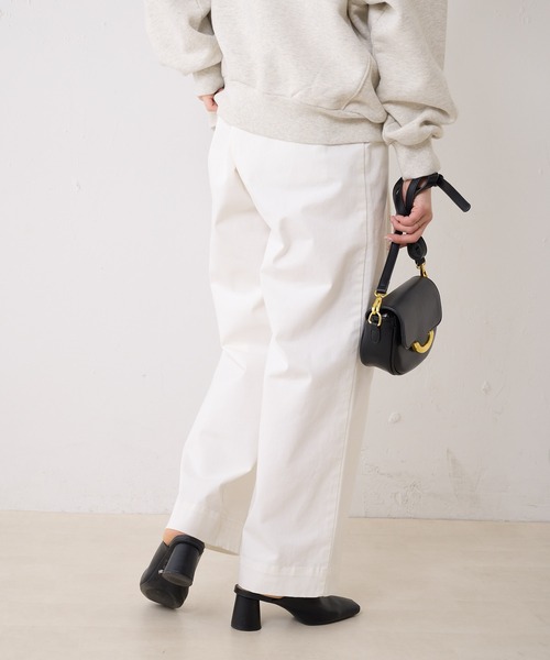 PUAL CE CIN（ピュアルセシン）の「チノストレッチストレートパンツ（チノパンツ・レディース・オフホワイト/ブラック/ベージュ/カーキ・FREE）」の14枚目の写真