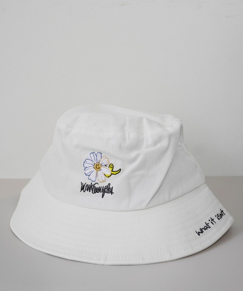 (What it isNt)ART BY MARKGONZALES(ワットイットイズント)の「【 (What it isNt)ART BY MARKGONZALES / (ワットイットイズント) アートバイ マークゴンザレス 】 コットン バケットハット(ハット・メンズ・ホワイト/ブラック/ベージュ/ブラウン/グリーン/ホワイト系その他/ブラック系その他・FREE)」の3枚目の写真