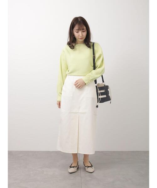 Te chichi TERRASSE（テチチテラス）の「横リブドルマンニット（ニット/セーター・レディース・イエロー/ブルー/オフホワイト/グレー・ﾌﾘ-）」の9枚目の写真