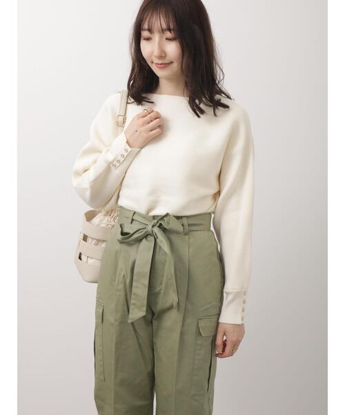 Te chichi TERRASSE（テチチテラス）の「横リブドルマンニット（ニット/セーター・レディース・イエロー/ブルー/オフホワイト/グレー・ﾌﾘ-）」の12枚目の写真